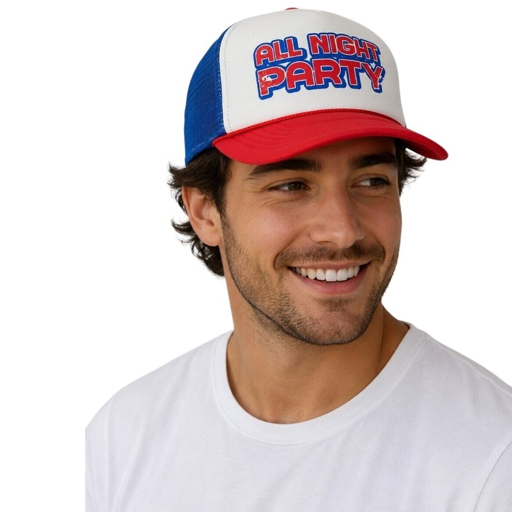 Casey‎ Donahew All Night Party Trucker Hat Red White Blue Snapback Mesh Cap